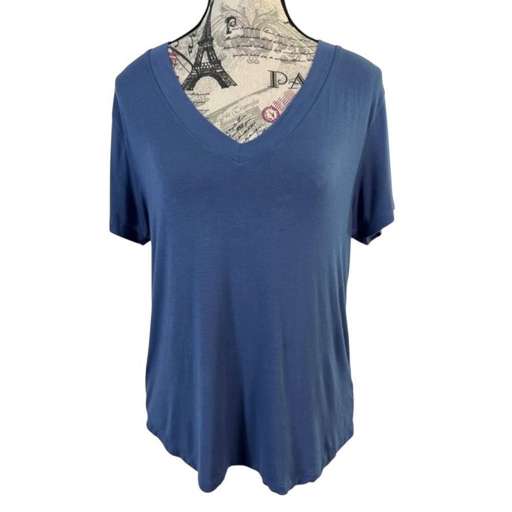 American Eagle Outfitters Soft & Sexy Blue V-Neck Short Sleeve Tee Size XS